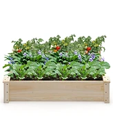 Slickblue Raised Garden Bed Fir Wood Wooden Square Wood Planter Box for Garden