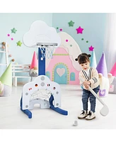 3-in-1 Kids Basketball Hoop Set with Balls With Adjustable Height