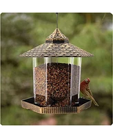 Twinkle Star Gazebo Bird Feeder for Outdoor & Garden, Antique Finish