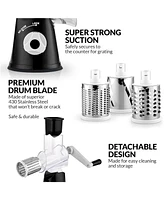 Zulay Kitchen Cheese Grater Hand Crank with 3 Drums