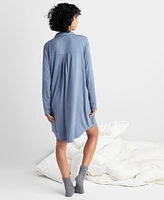 State of Day Women's Fluid-Knit Collared Sleepshirt Xs-3X, Created for Macy's