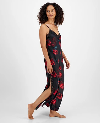 I.n.c. International Concepts Women's Floral Satin Nightgown, Created for Macy's