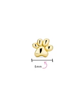 Bling Jewelry Tiny Bff Animal Puppy Kitten Pet Dog Lover Cat Paw Print Cartilage Ear Lobe Piercing 1 Piece Stud Earring 14K Yellow Gold Safety Clutch