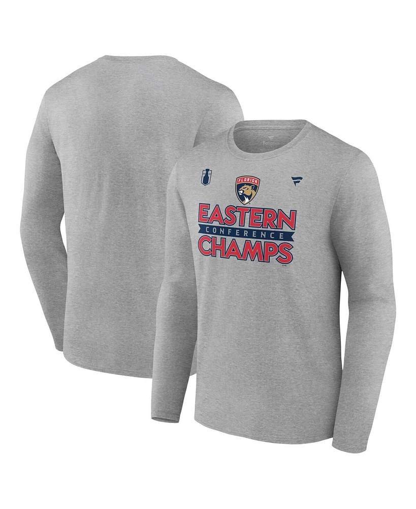 Fanatics Men's Steel Florida Panthers 2024 Eastern Conference Champions Locker Room Long Sleeve T-Shirt