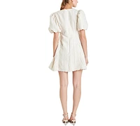 English Factory Women's Buttoned Short-Sleeve A-Line Mini Dress