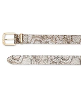 Steve Madden Women's Twisted Buckle Snake-Embossed Belt