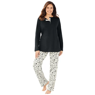 Only Neccessities Plus Size Only Necessities Henley Pj Set