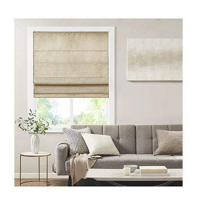 Madison Park Printed Faux Silk Light Filtering Roman Shade, Room Darkening Single Panel for Bedroom, Lightweight Window Roman Shades For Living Room,