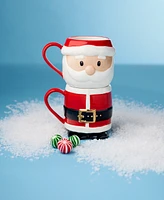 Holiday Lane Santa Set of 2 Stackable Mug