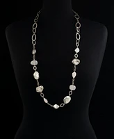 Style & Co Silver-Tone Mixed Bead Strand Necklace, 38" + 3" extender, Created for Macy's