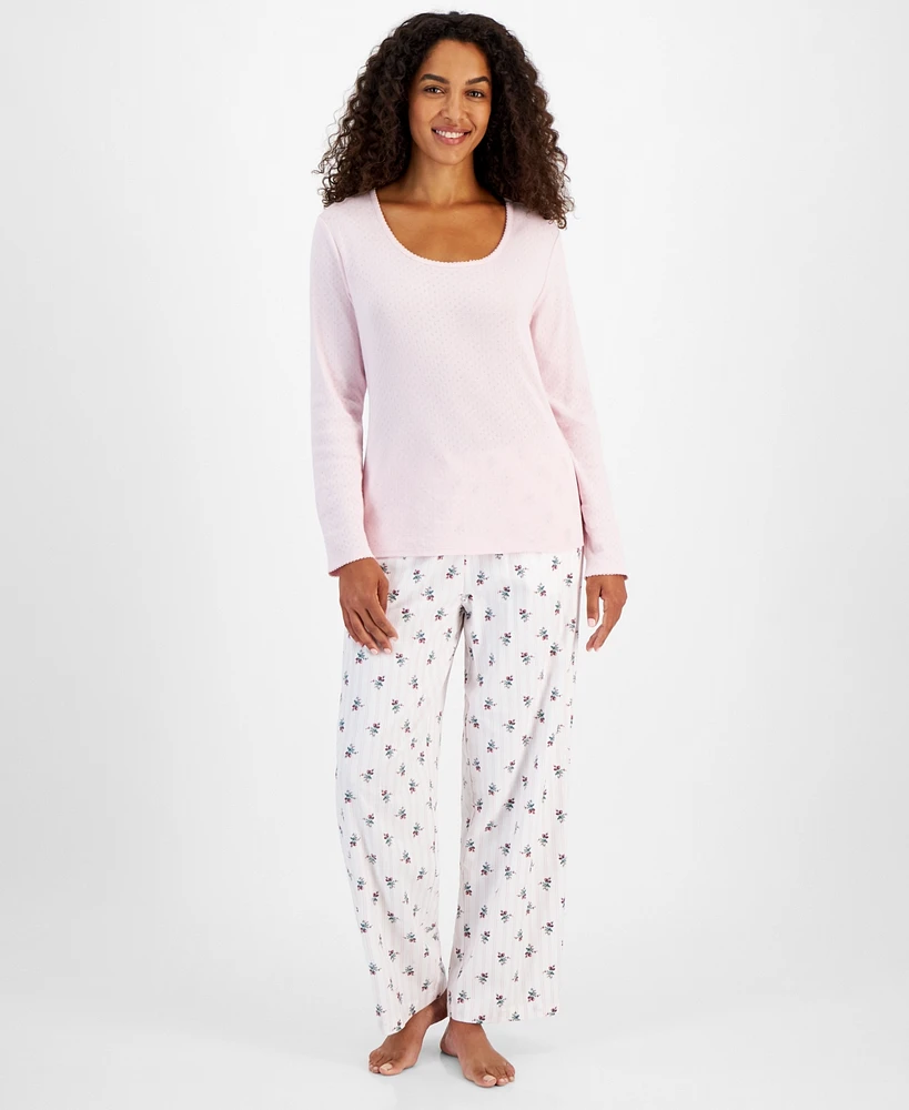 Charter Club Women's Cotton Pointelle Sleep Tee, Created for Macy's