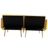 Velvet Sofa, Accent Sofa. Loveseat Sofa With Metal Feet