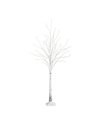 Nearly Natural 3ft. Pre-Lit Artificial White Birch Tree with Warm White Led Lights