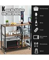 Sugift Rolling Industrial Kitchen Baker's Storage Shelf