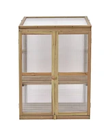 30 x 22 x 43 Inch Garden Portable Wooden Greenhouse