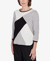 Alfred Dunner Classic Color Block Beaded Top