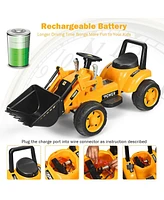 Sugift Kids Ride On Excavator Digger 6V Battery Powered Tractor