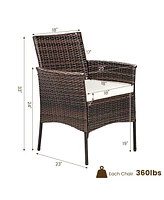 Sugift 2 Pieces Outdoor Pe Rattan Armchairs with Removable Cushions