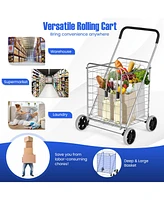 Sugift Portable Folding Shopping Cart Utility for Grocery Laundry