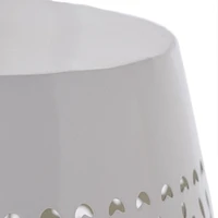 Elegant Lace-Cut Barrel Side Table for Indoor/Outdoor Living