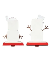 Glitzhome Christmas Snowman Stocking Holders, Set of 2