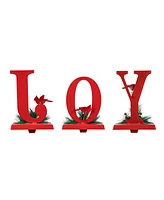 Glitzhome Christmas Metal Joy Stocking Holders, Set of 3