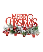 Glitzhome 14.5''L Christmas Metal Merry Christmas Stocking Holder