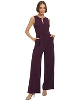 Tommy Hilfiger Women's Keyhole-Neck Sleeveless Wide-Leg Jumpsuit