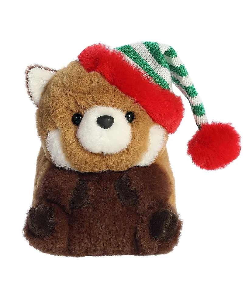 Aurora Mini Romi Red Panda Rolly Pet Festive Plush Toy Brown 4"