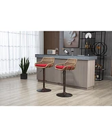Simplie Fun Swivel Bar Stools Set Of 2 Adjustable Counter Height Chairs With Footrest For Kitchen