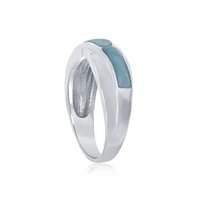 Caribbean Treasures Sterling Silver Larimar Band Ring