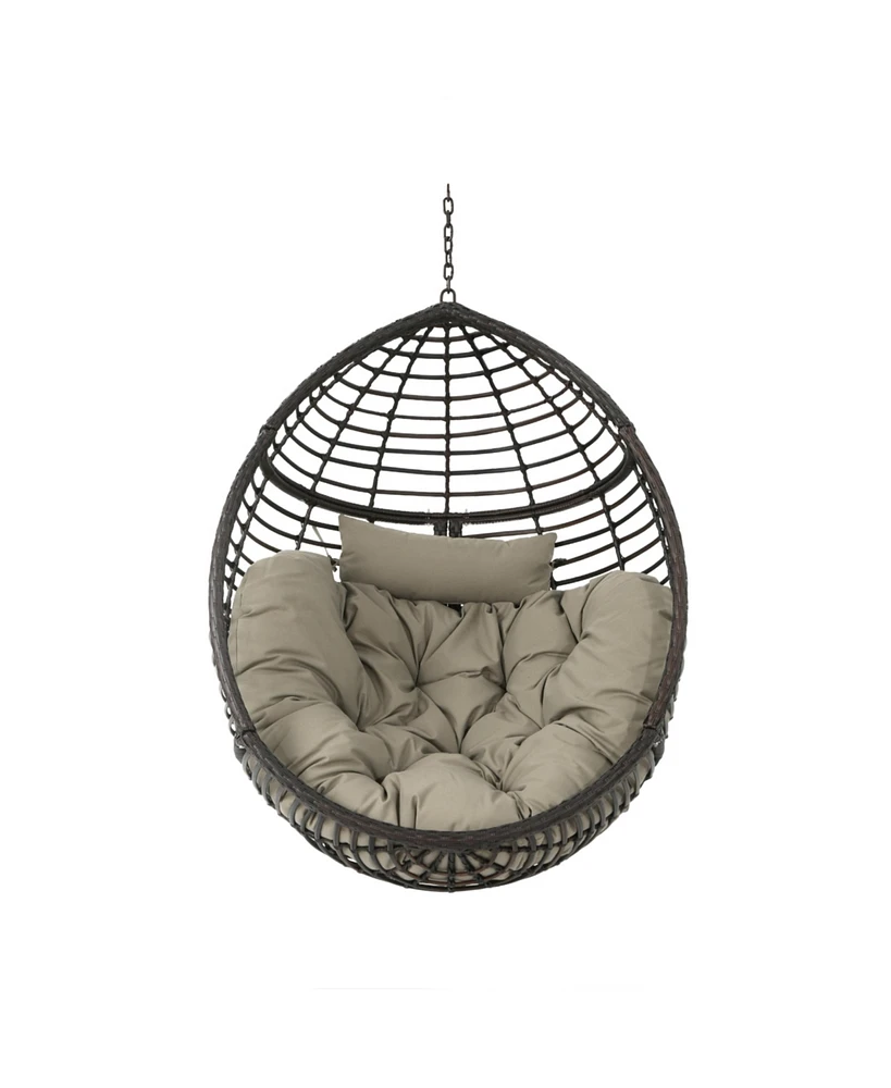 Simplie Fun Stylish Hanging Wicker Chair for Indoor-Outdoor Relaxation