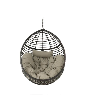 Simplie Fun Stylish Hanging Wicker Chair for Indoor-Outdoor Relaxation