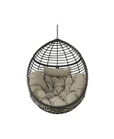 Simplie Fun Stylish Hanging Wicker Chair for Indoor-Outdoor Relaxation