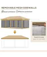 Spacious 10'x20' Gazebo with Uv Protection and Mesh Netting