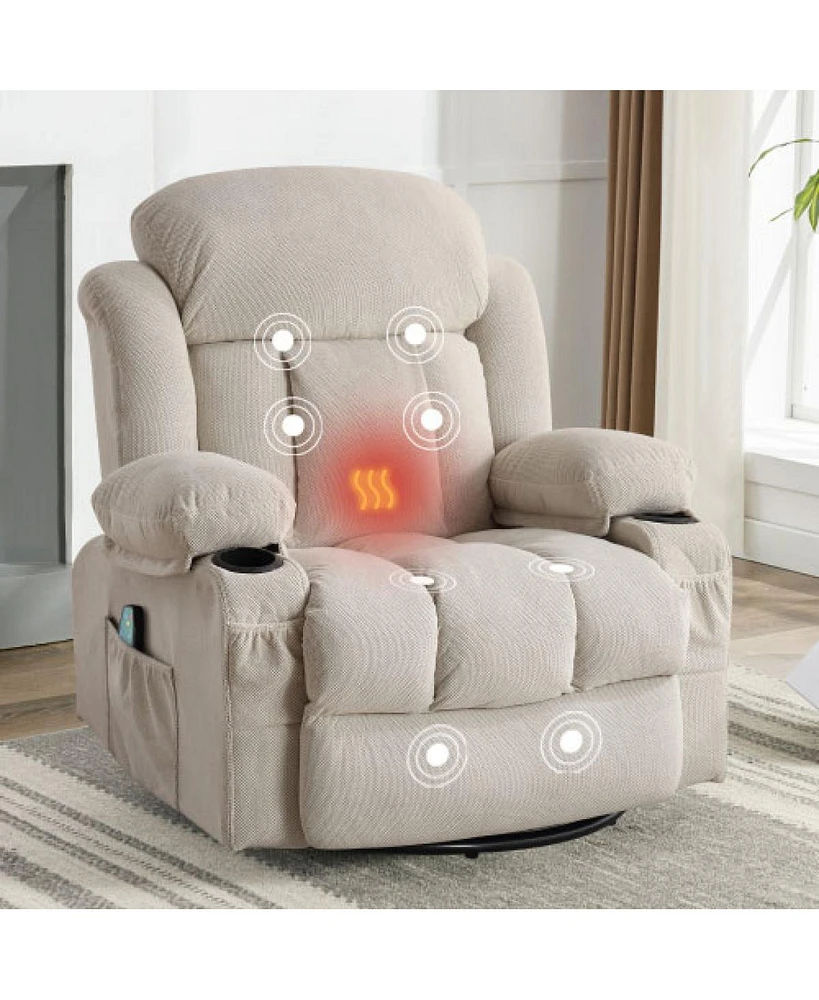 Simplie Fun Massage Recliner Sofa with Usb and Cup Holders