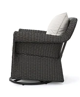 Wicker Swivel Rocking Chair Cozy Outdoor Relaxation and Comfort