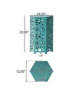 Vibrant Sunburst Cut Out Side Table for Patio Entertaining
