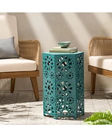 Streamdale Furniture Vibrant Sunburst Cut Out Side Table for Patio Entertaining