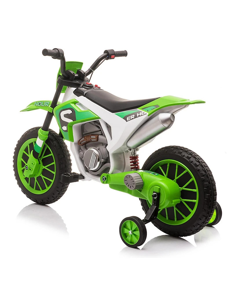 Streamdale Furniture Green Electric Kids Ride On Motorbike with Safety Features and Powerful Motors