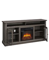 Streamdale Furniture 60" Classic Dark Walnut Fireplace Tv Stand with Adjustable Shelves and Ample Storage