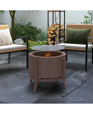 Streamdale Furniture Ultimate Smokeless Fire Pit & Grill Warmth, Ambiance, and Cooking Without Smoke