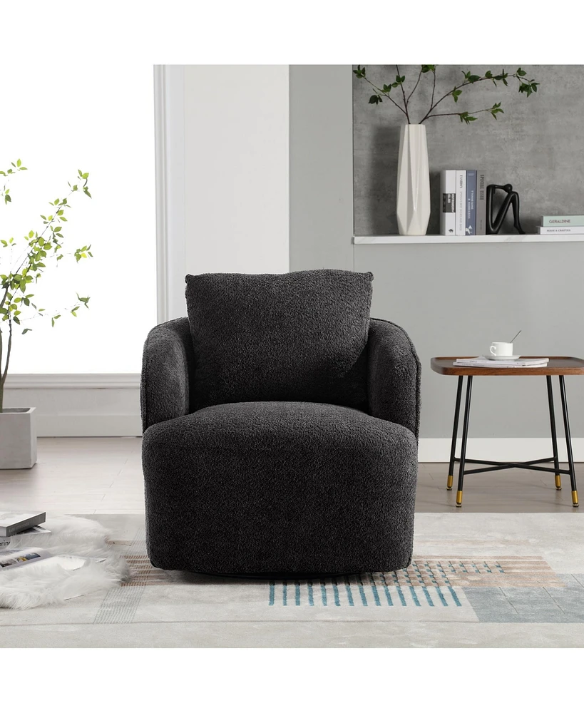 Simplie Fun Cozy & Flexible Rotatable Accent Chair with Boucle Upholstery