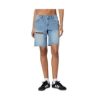 Edikted Women's Riptide Denim Bermuda Shorts