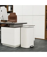 Stainless Steel 13 Gallon Kitchen Trash Can - White