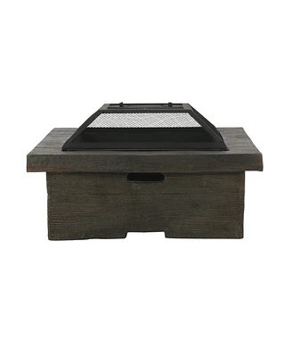 Simplie Fun Mgo 29” Square Wood Burning Fire Pit