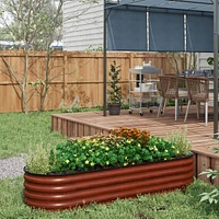 Sturdy Galvanized Metal Raised Garden Bed for Outdoor Gardening