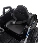 Streamdale Furniture Cool Black and Blue Kids Ride-On Mini Utv with Built-In Songs