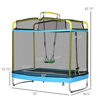 Streamdale Furniture 3-in-1 Kids Playset with Trampoline, Swing & Gym Bar