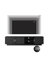 Chic & Modern Wavy Pattern Tv Stand with Led Lights